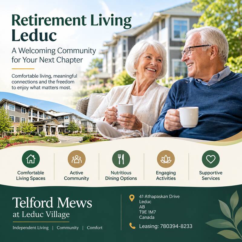 Comfortable Retirement Living Leduc at Telford Mews at Leduc Village