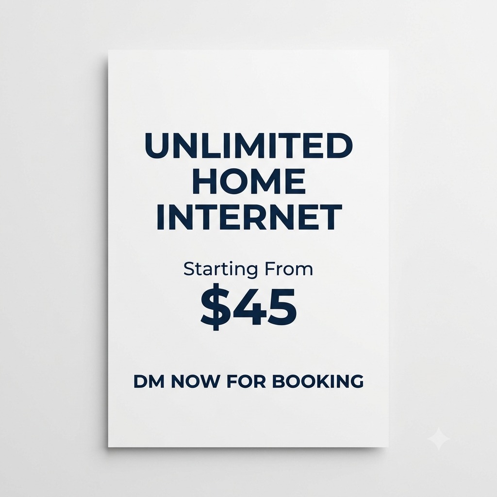 Unlimited home internet in just $45 2