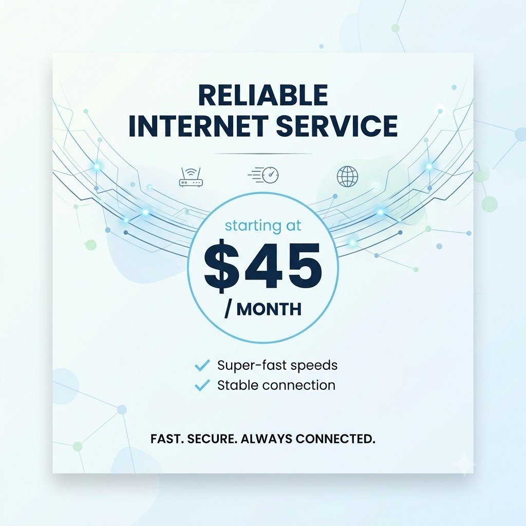 Unlimited home internet in just $45 3